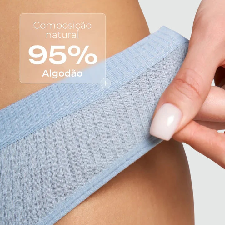 Kit 5 Calcinhas Cotton Velvy - 100% Algodão
